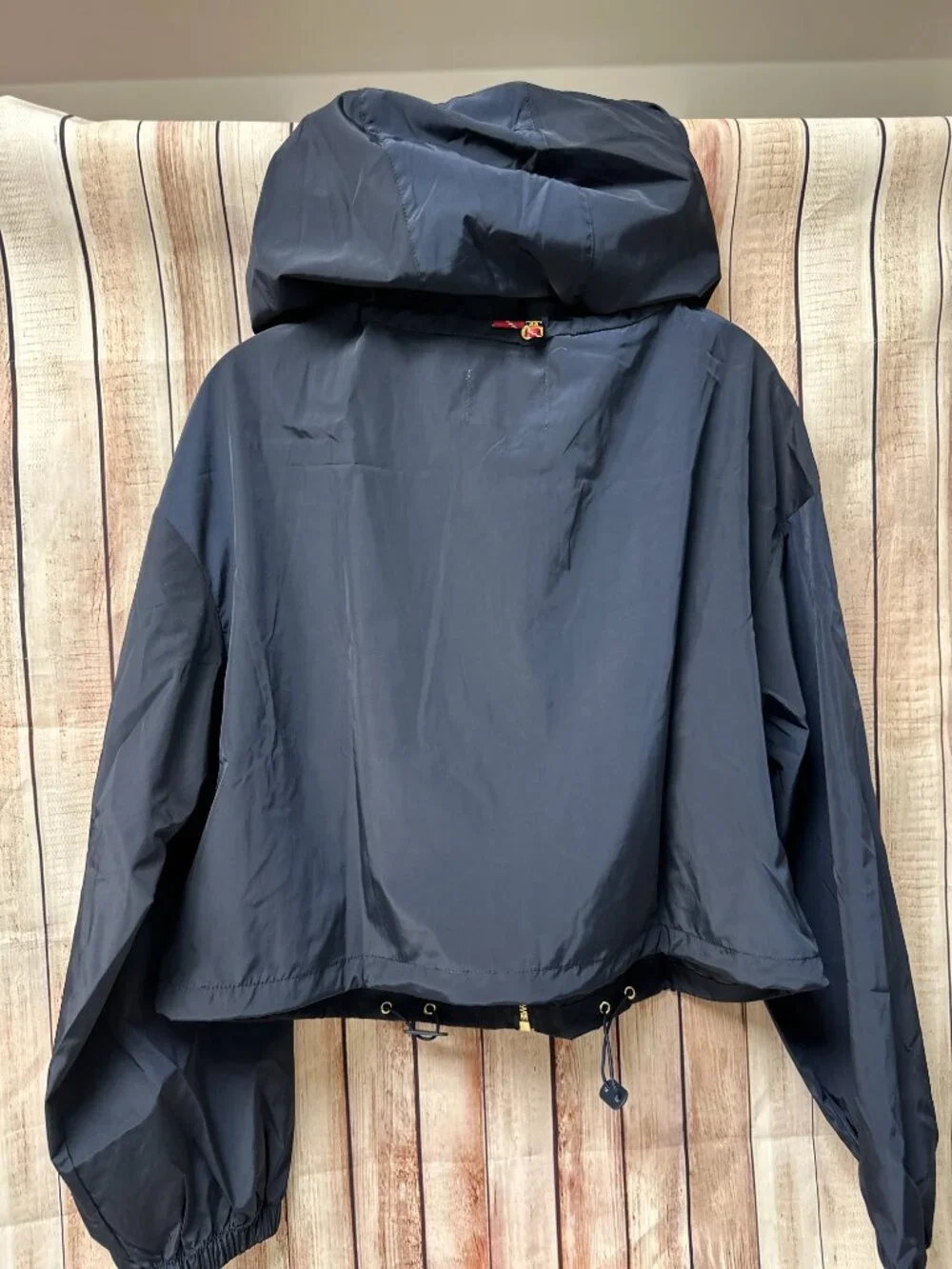 Miu Miu Navy Cropped Hooded Windbreaker Jacket M - Picture 8 of 8